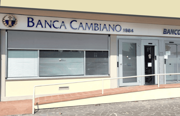 Banca Cambiano a Ponte Buggianese: prima sede in Valdinievole