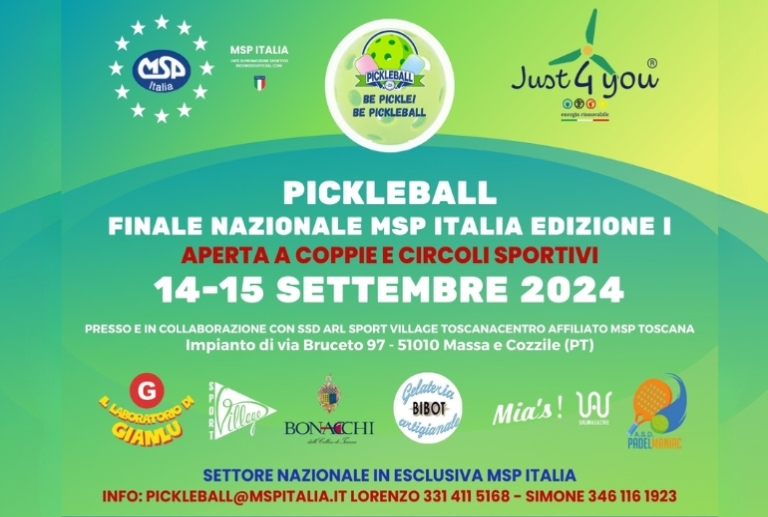 Pickleball: prima finale nazionale a Massa e Cozzile