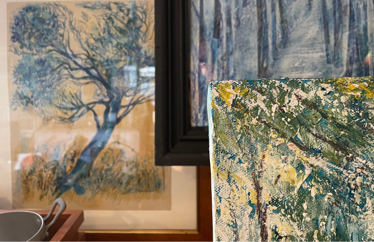 Franco Benedetti nel suo atelier di Chiesina Uzzanese