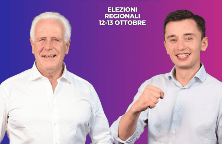 Eugenio Giani e Bernard Dika all’inaugurazione del comitato elettorale a Ponte Buggianese, sabato 13 settembre 2025.