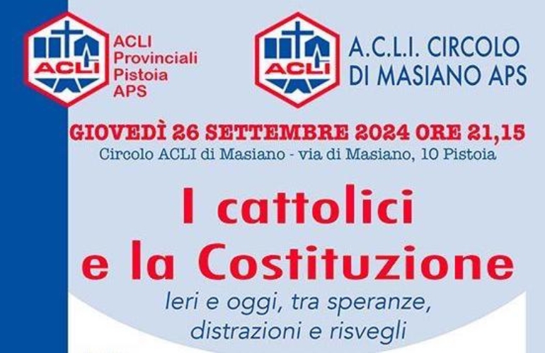 Pistoia: ACLI organizza dibattito su cattolici e Costituzione