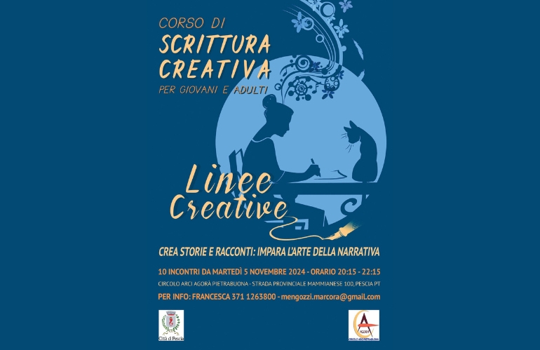 "Linee Creative": corso di scrittura a Pescia da novembre