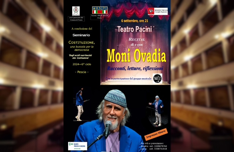 Pescia: Moni Ovadia in scena al Teatro Pacini il 6 settembre