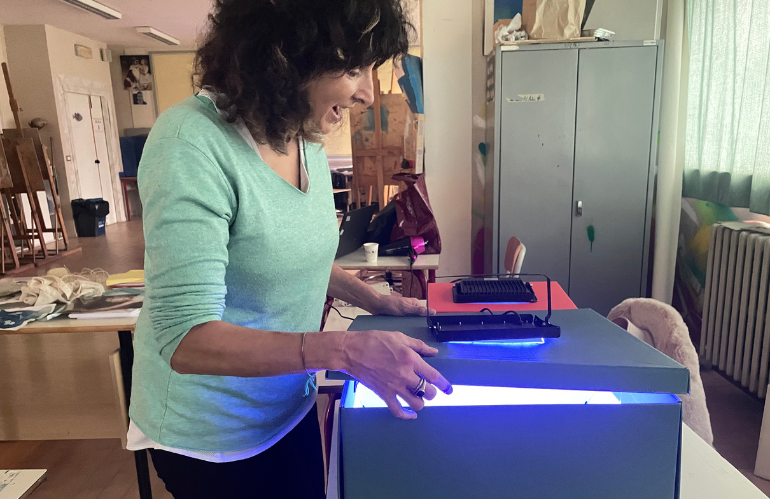 Attività di laboratorio artistico con studenti al Liceo Berlinghieri di Pescia