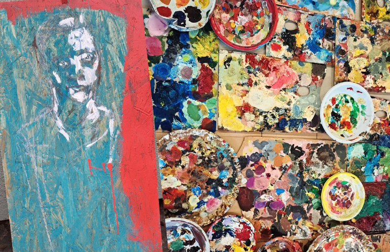 Dettaglio di un lavoro pittorico di Valentina Grazzini