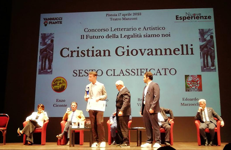 Cristian Giovannelli premiato al concorso sulla Legalità